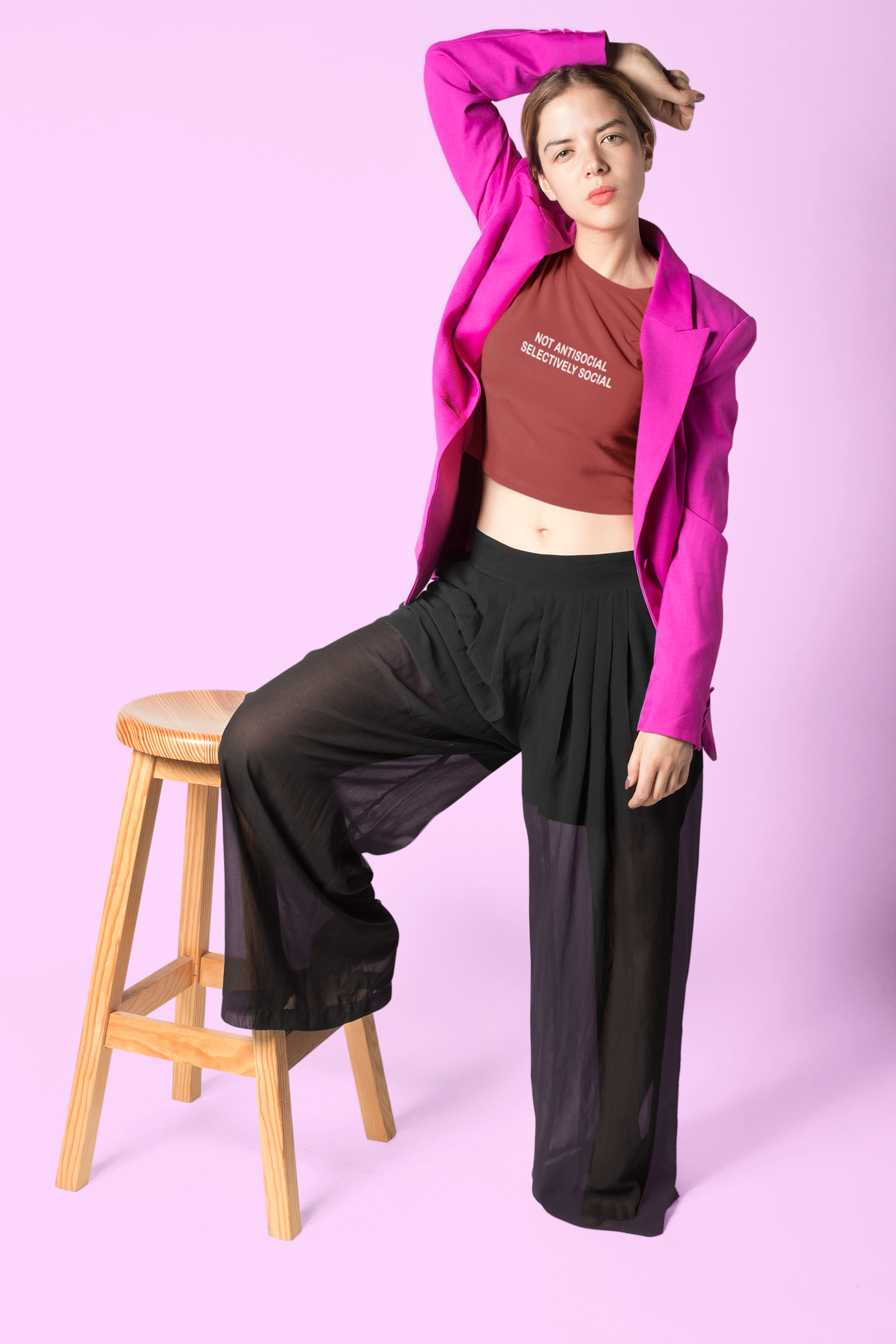 Not Anti Social Minimals Women Crop Top- FunkyTeesClub