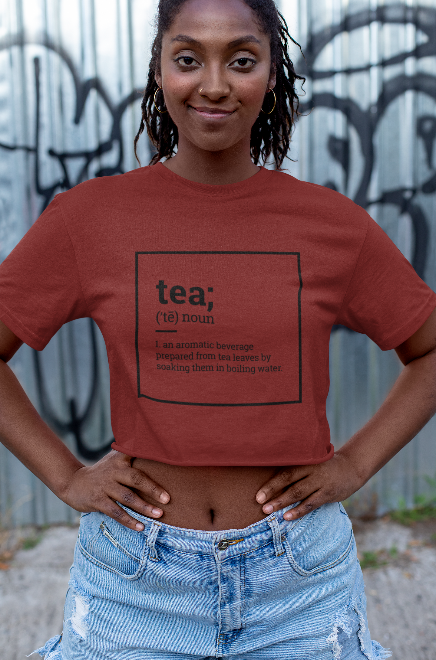 Label pantry tea definition Women Crop Top- FunkyTeesClub