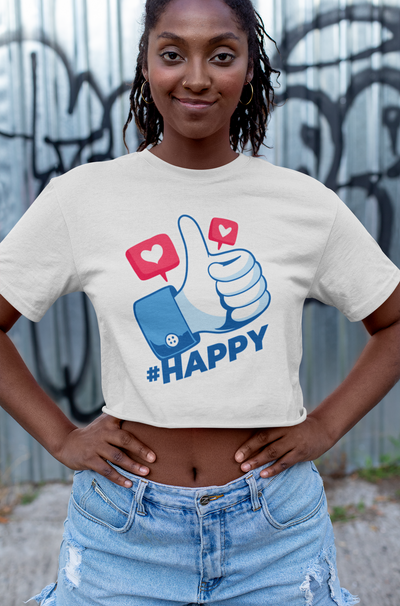 Happy Women Crop Top- FunkyTeesClub