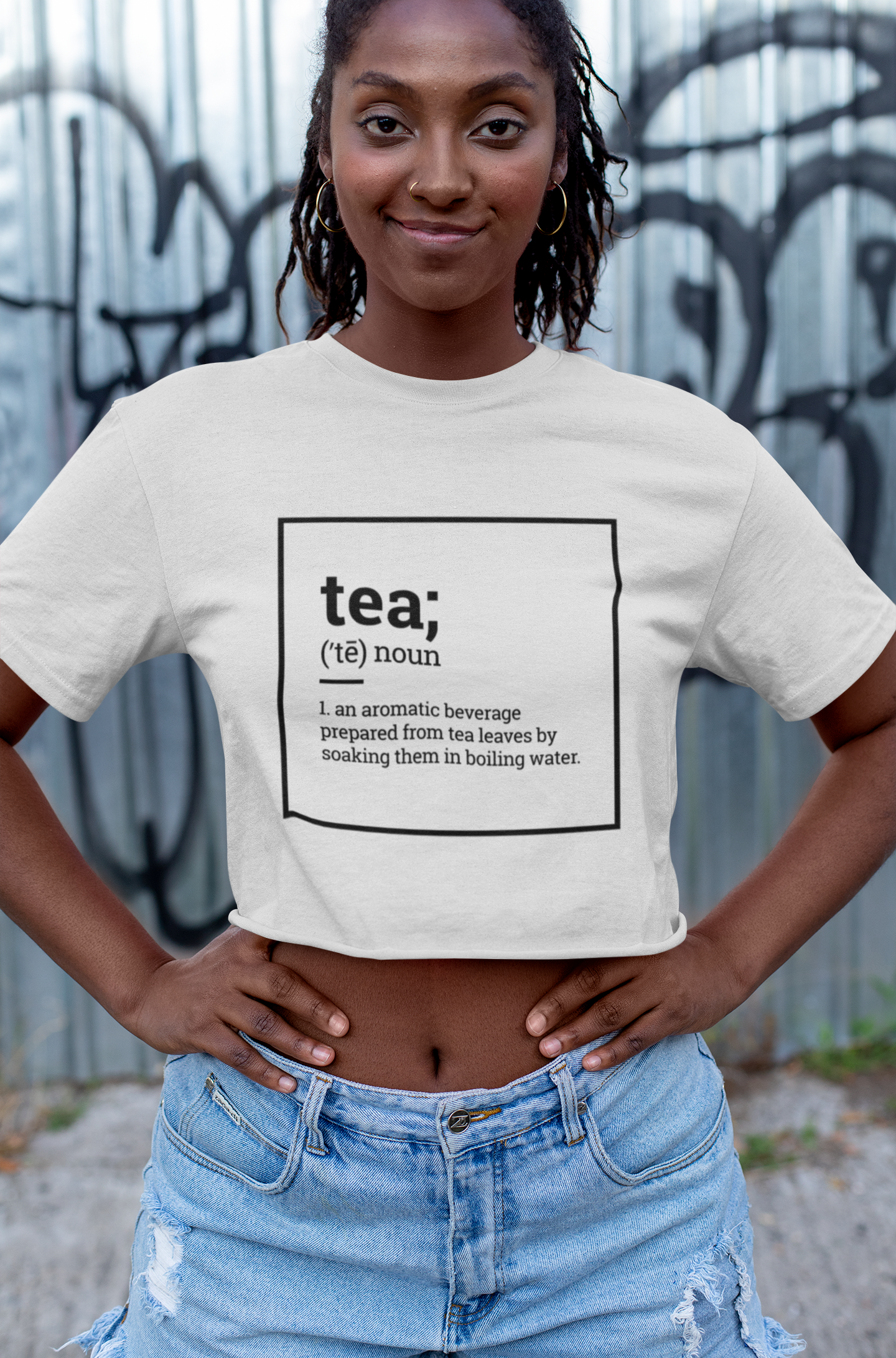 Label pantry tea definition Women Crop Top- FunkyTeesClub
