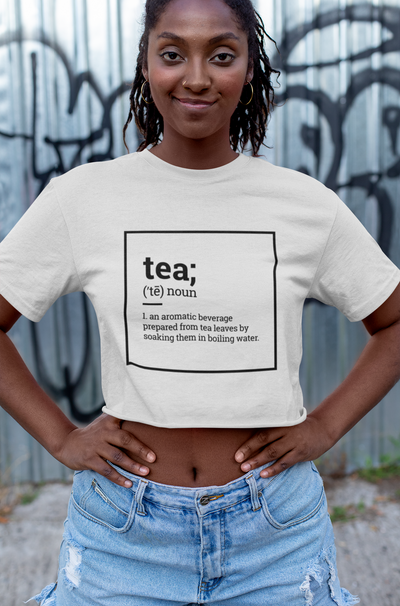Label pantry tea definition Women Crop Top- FunkyTeesClub