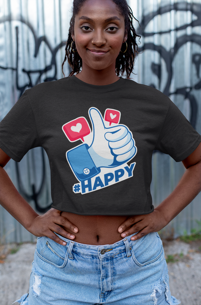 Happy Women Crop Top- FunkyTeesClub