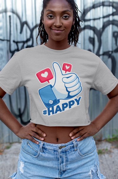 Happy Women Crop Top- FunkyTeesClub