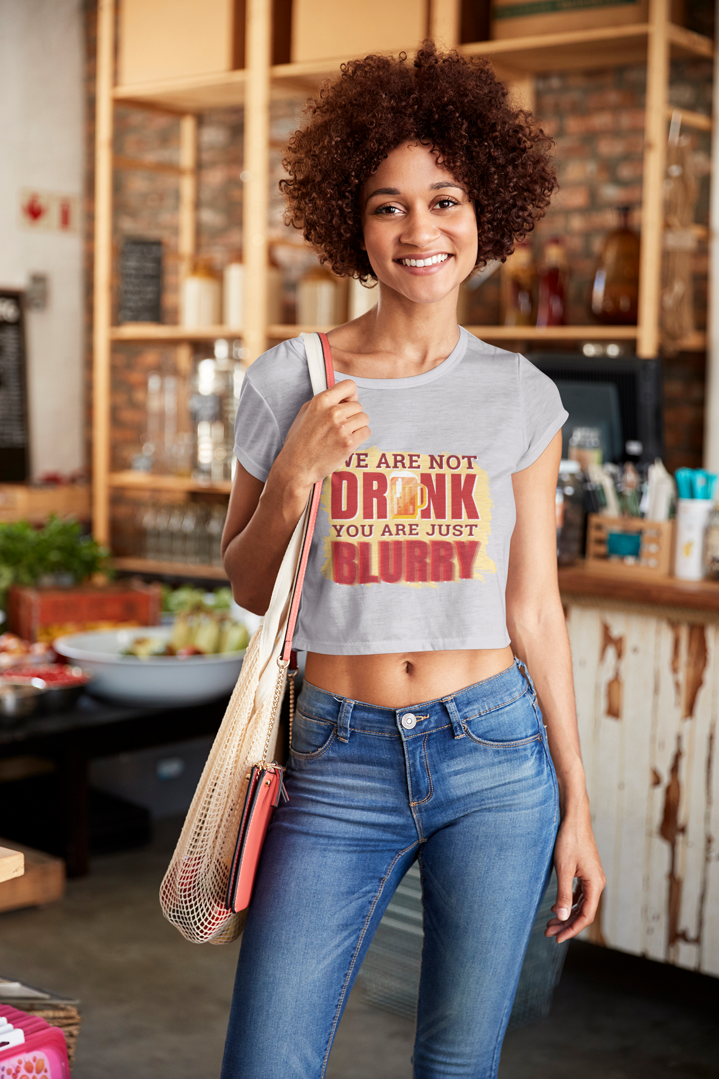 Not Drunk You Are Blurry  Women Crop Top- FunkyTeesClub