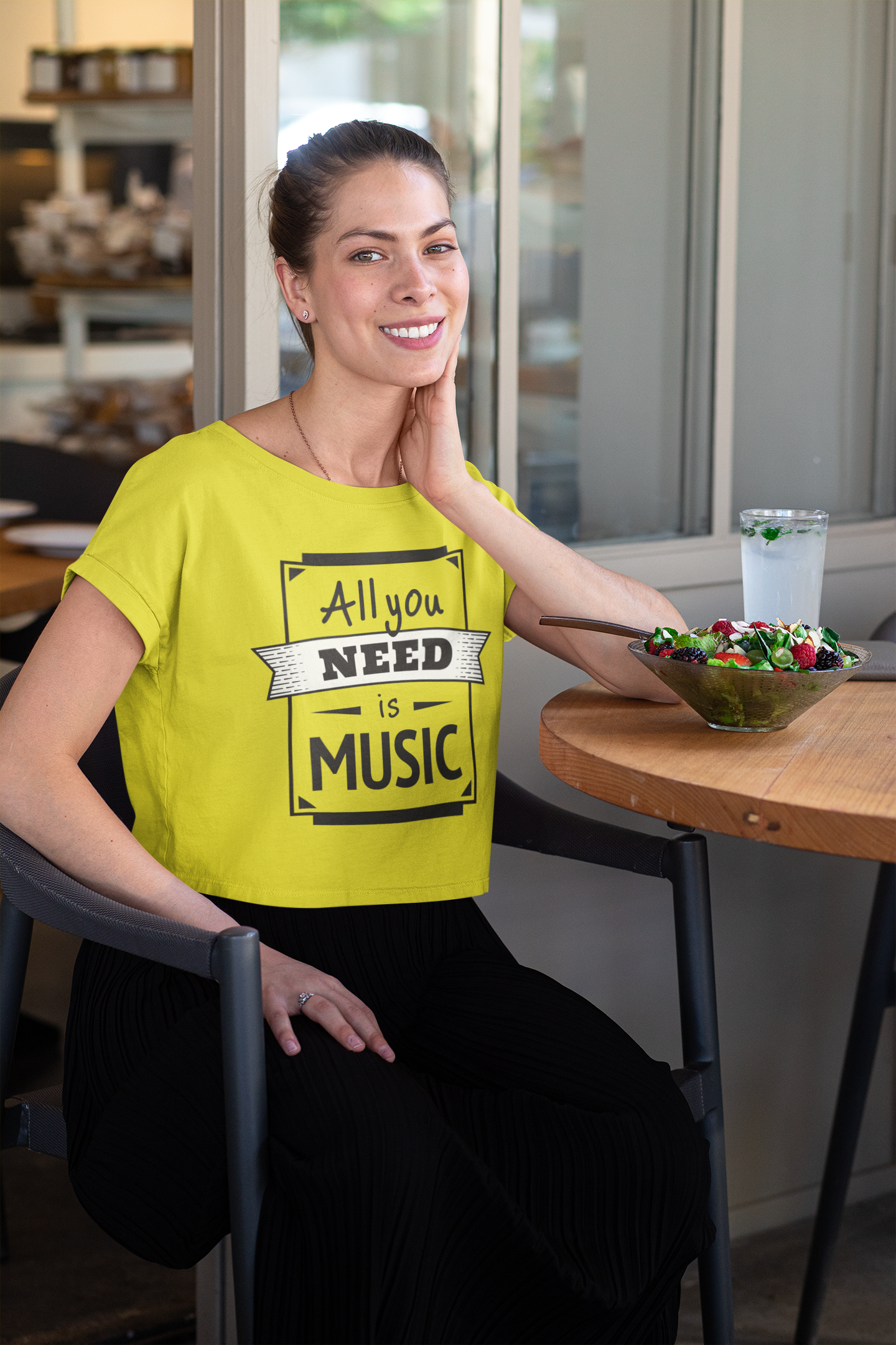 Music Women Crop Top- FunkyTeesClub