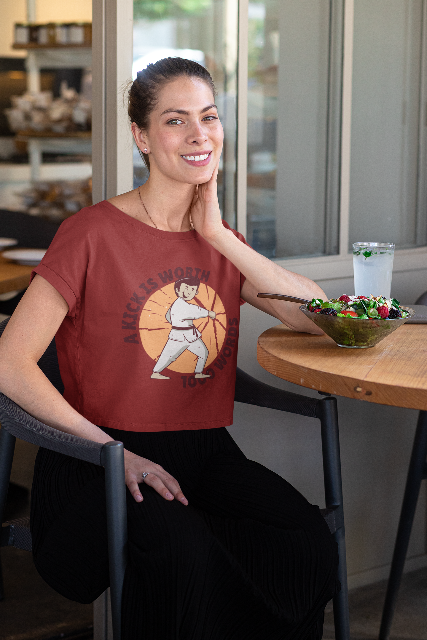 Karate Women Crop Top- FunkyTeesClub