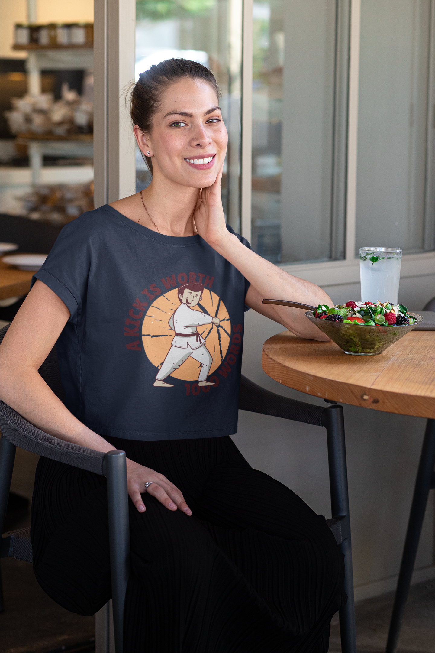 Karate Women Crop Top- FunkyTeesClub