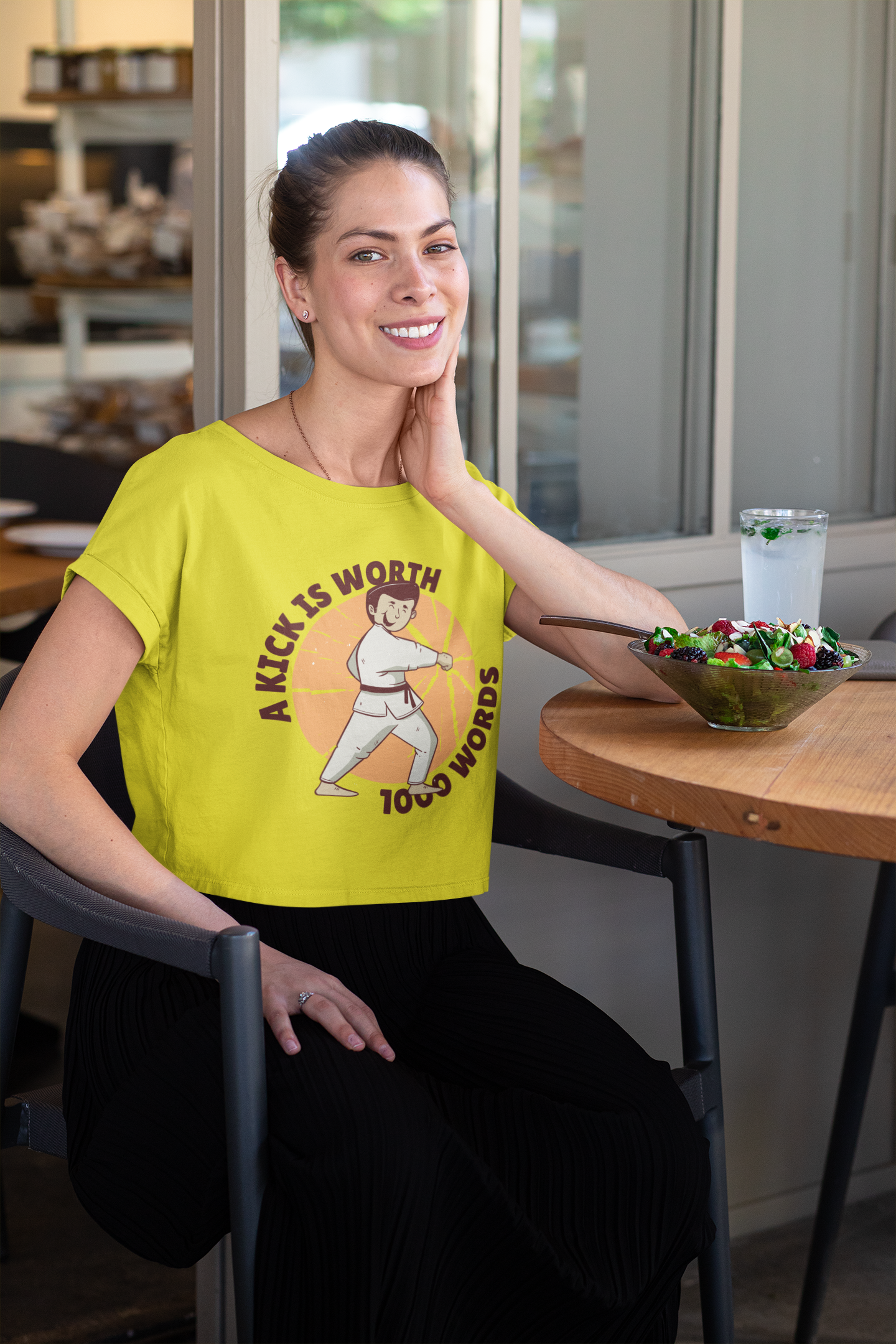 Karate Women Crop Top- FunkyTeesClub