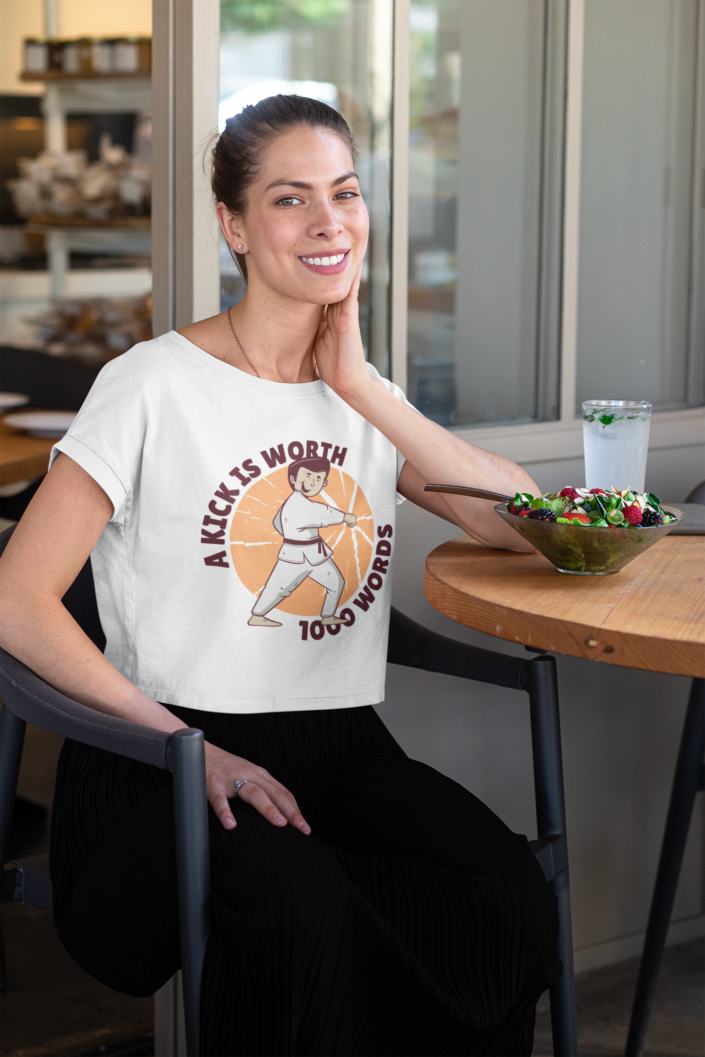Karate Women Crop Top- FunkyTeesClub