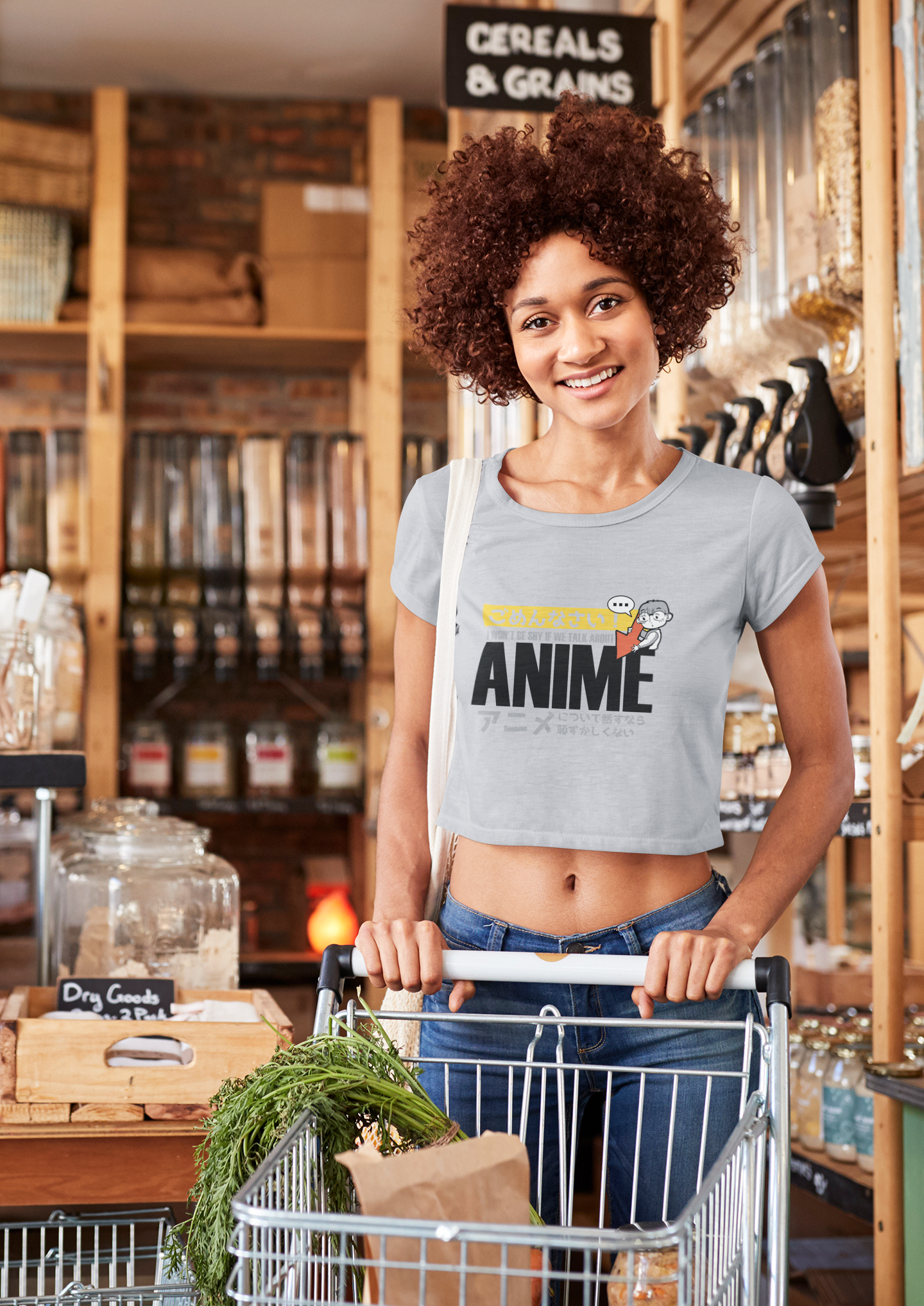 Shy Anime Women Crop Top- FunkyTeesClub