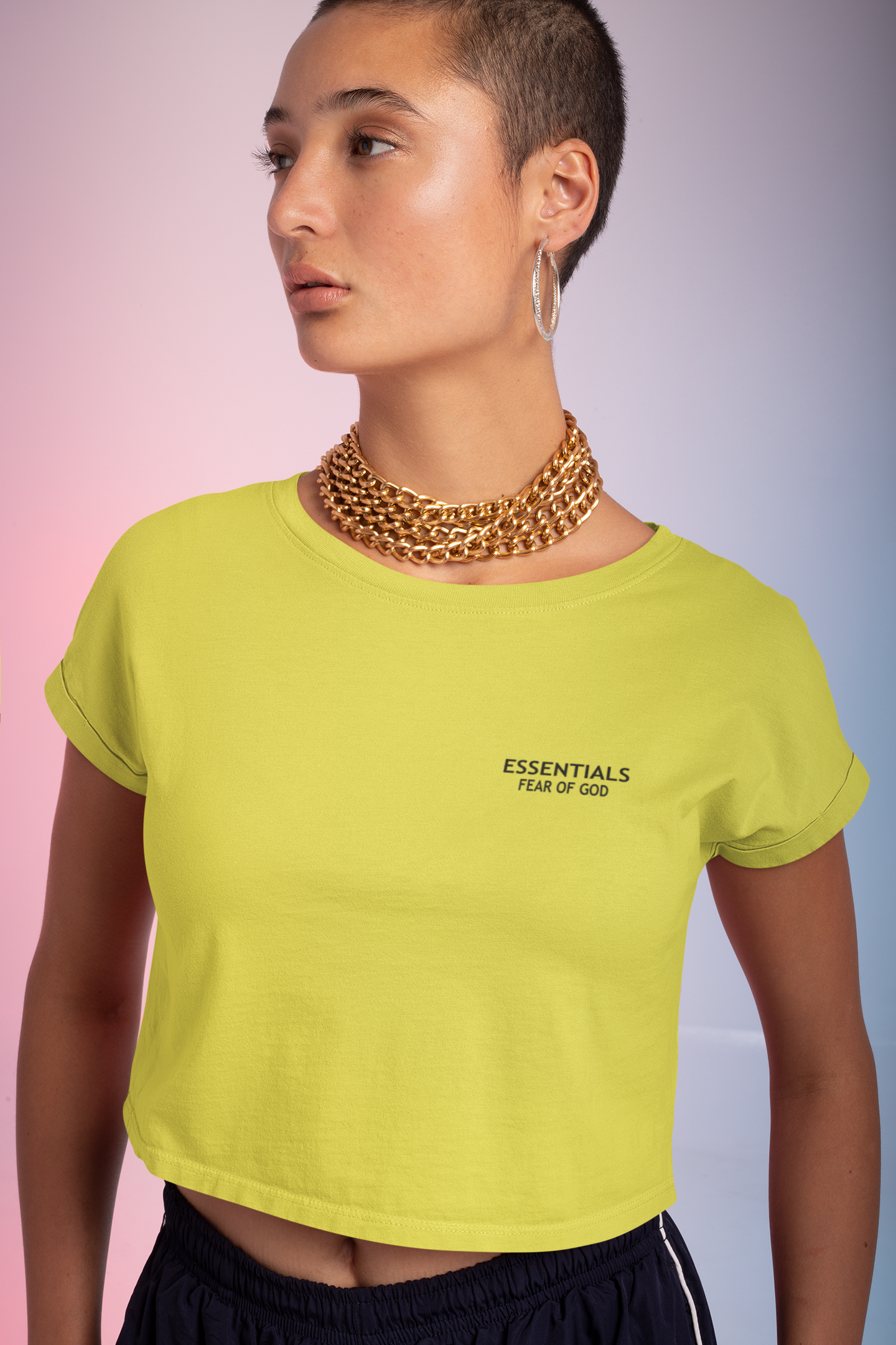 Essentials Fear Of God Quotes Women Crop Top- FunkyTeesClub