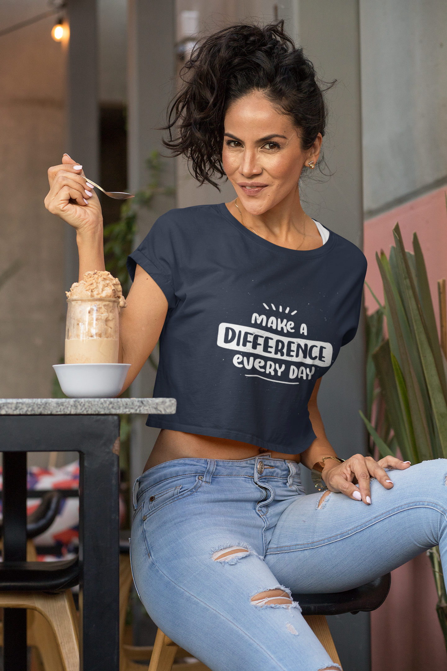 Make A Difference  Women Crop Top- FunkyTeesClub