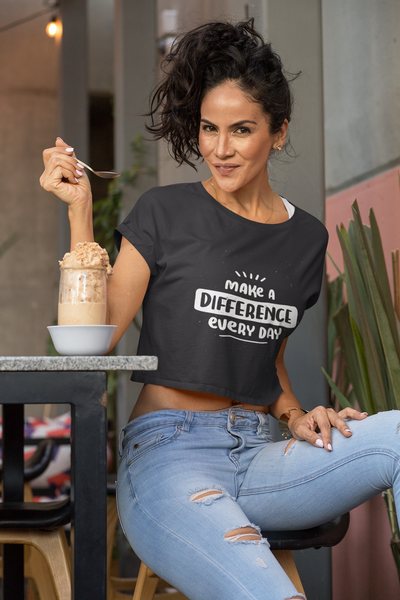Make A Difference  Women Crop Top- FunkyTeesClub
