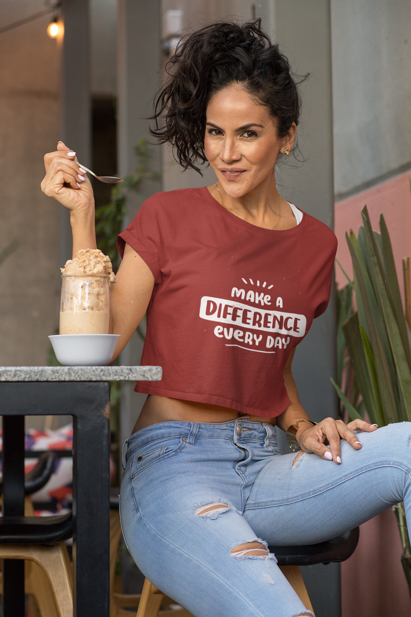 Make A Difference  Women Crop Top- FunkyTeesClub