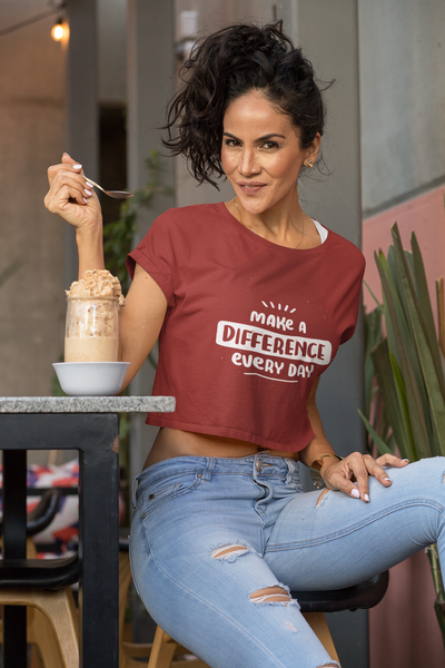 Make A Difference  Women Crop Top- FunkyTeesClub