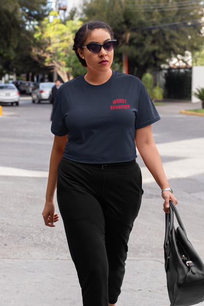 Worst Behavior Quotes Women Crop Top- FunkyTeesClub