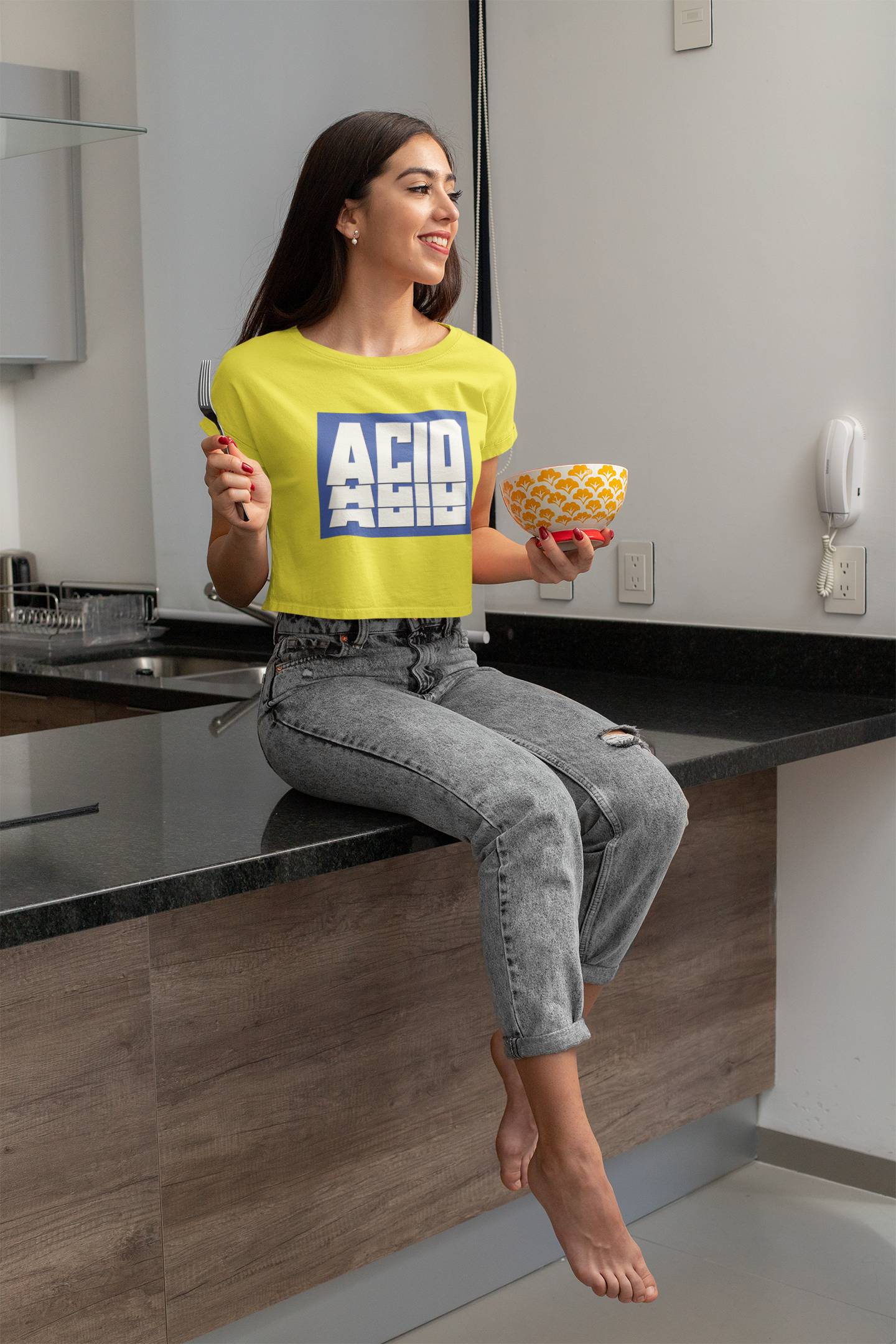 Acid Quotes Women Crop Top- FunkyTeesClub
