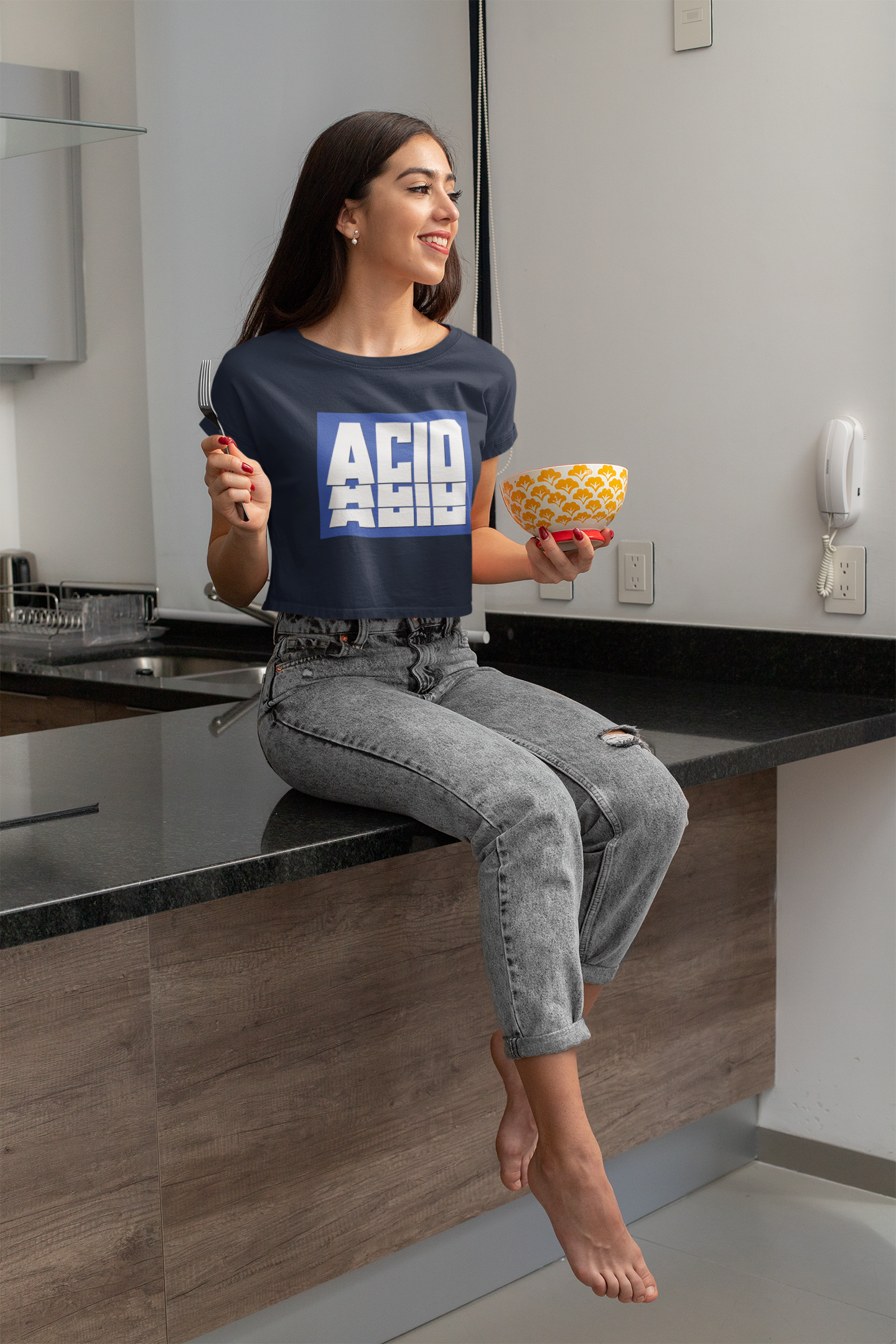 Acid Quotes Women Crop Top- FunkyTeesClub