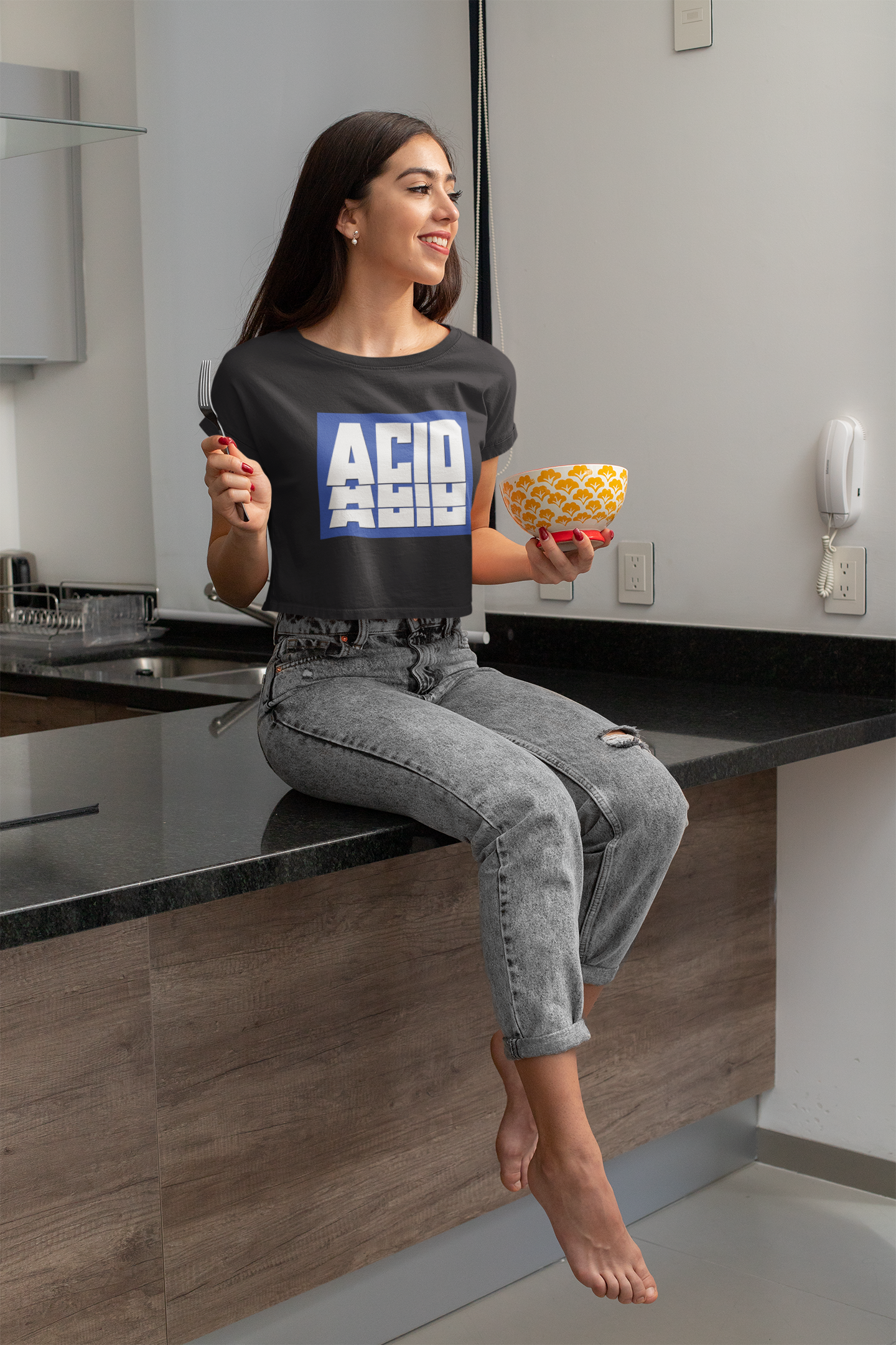 Acid Quotes Women Crop Top- FunkyTeesClub
