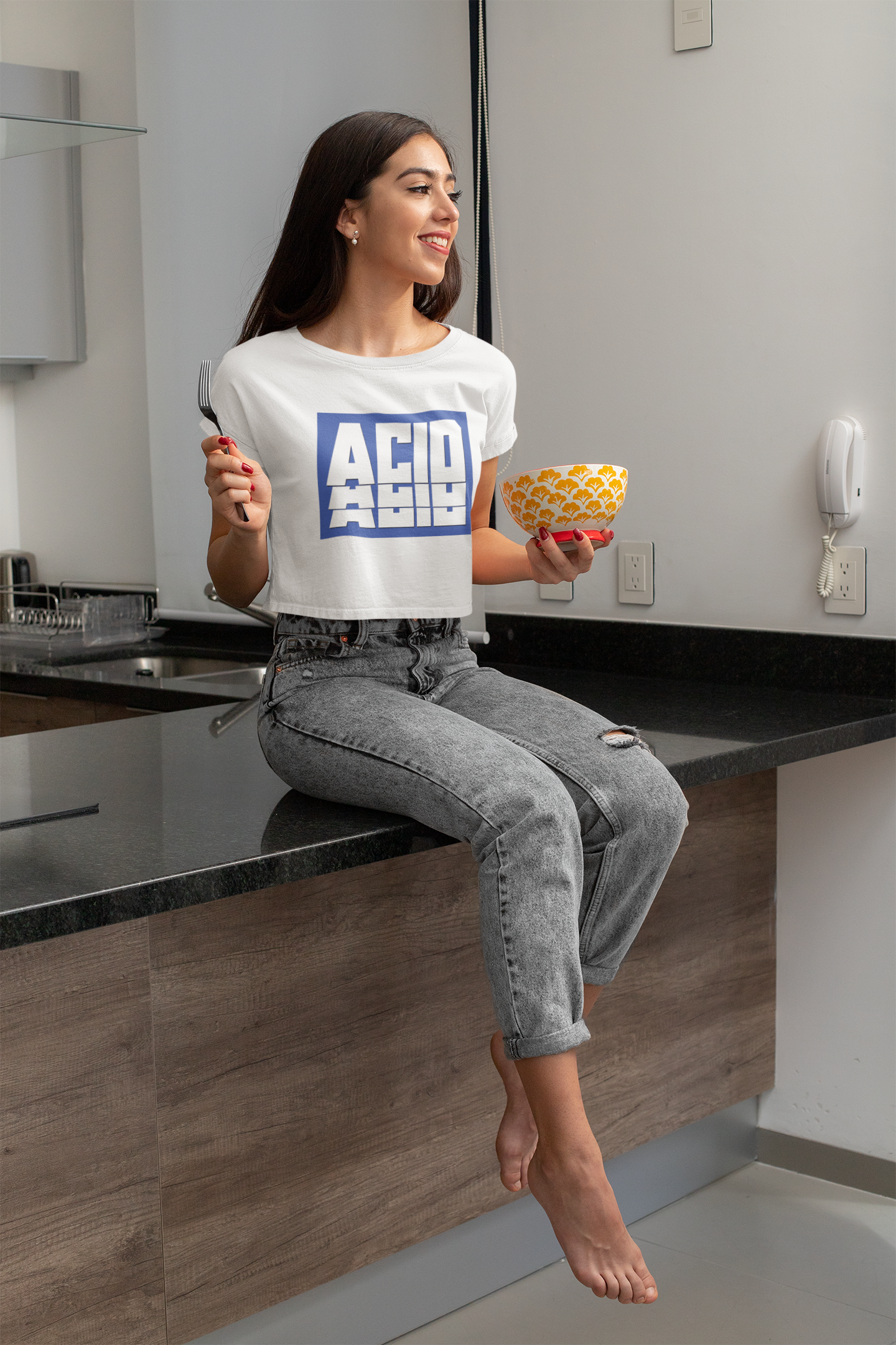 Acid Quotes Women Crop Top- FunkyTeesClub