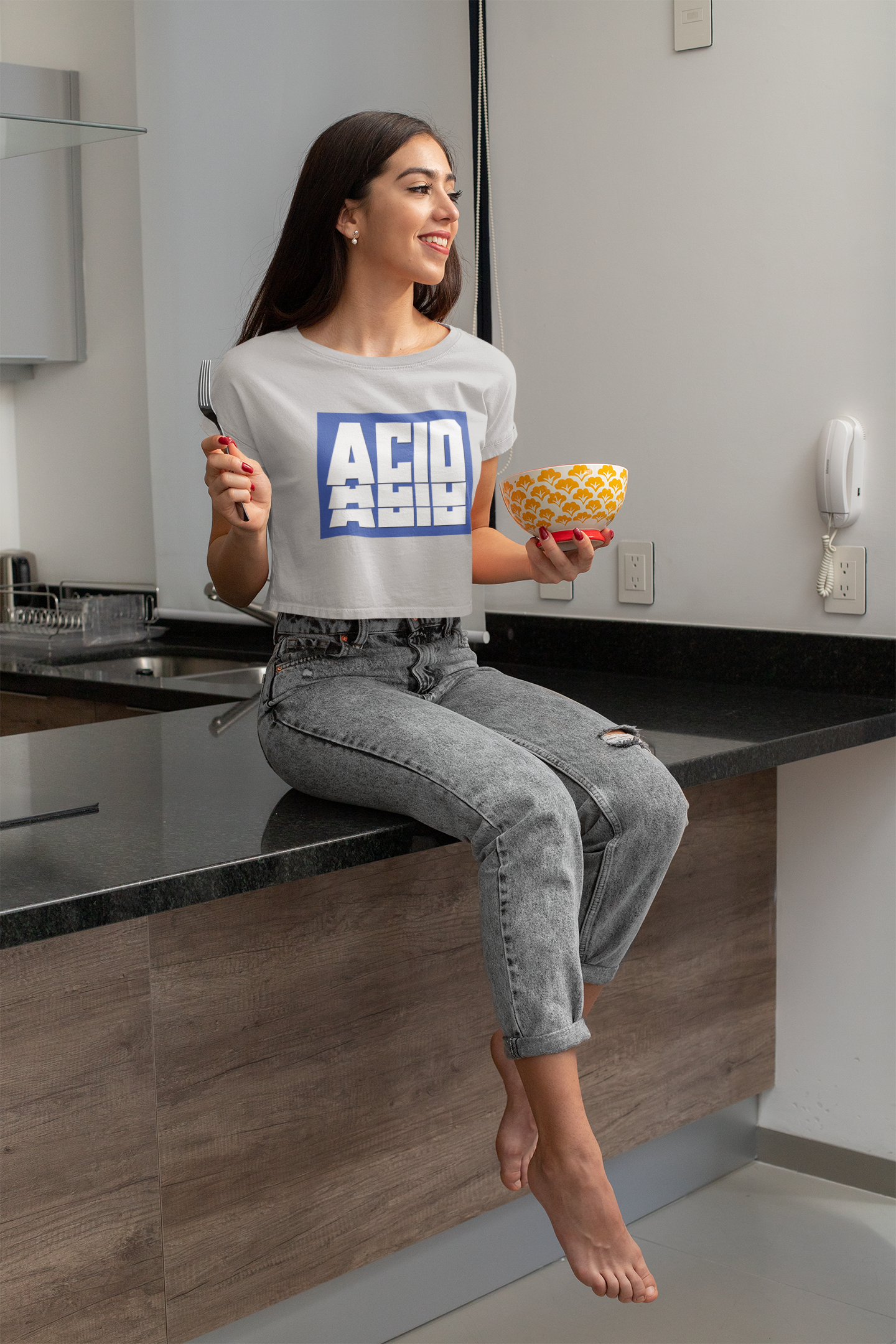 Acid Quotes Women Crop Top- FunkyTeesClub