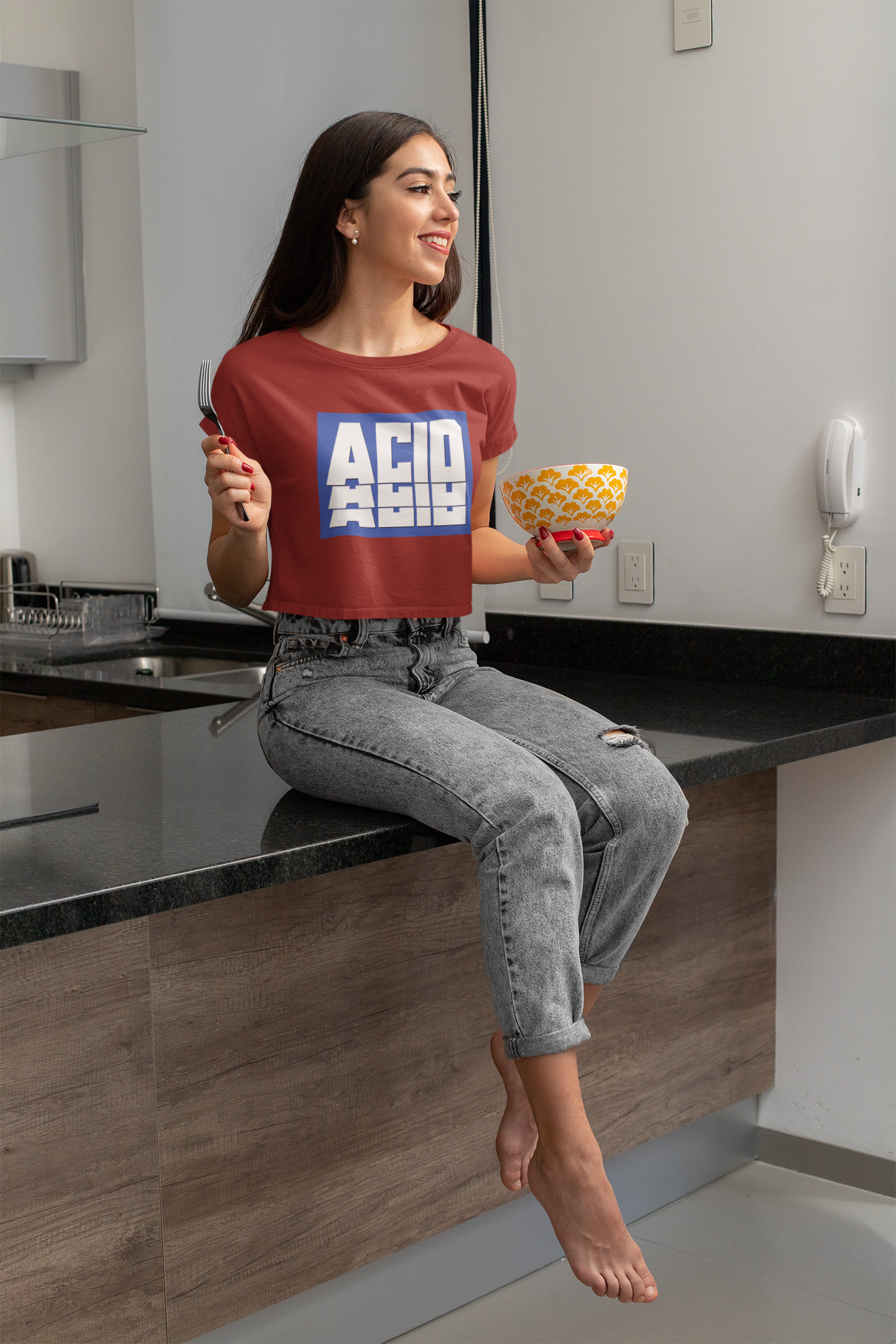 Acid Quotes Women Crop Top- FunkyTeesClub