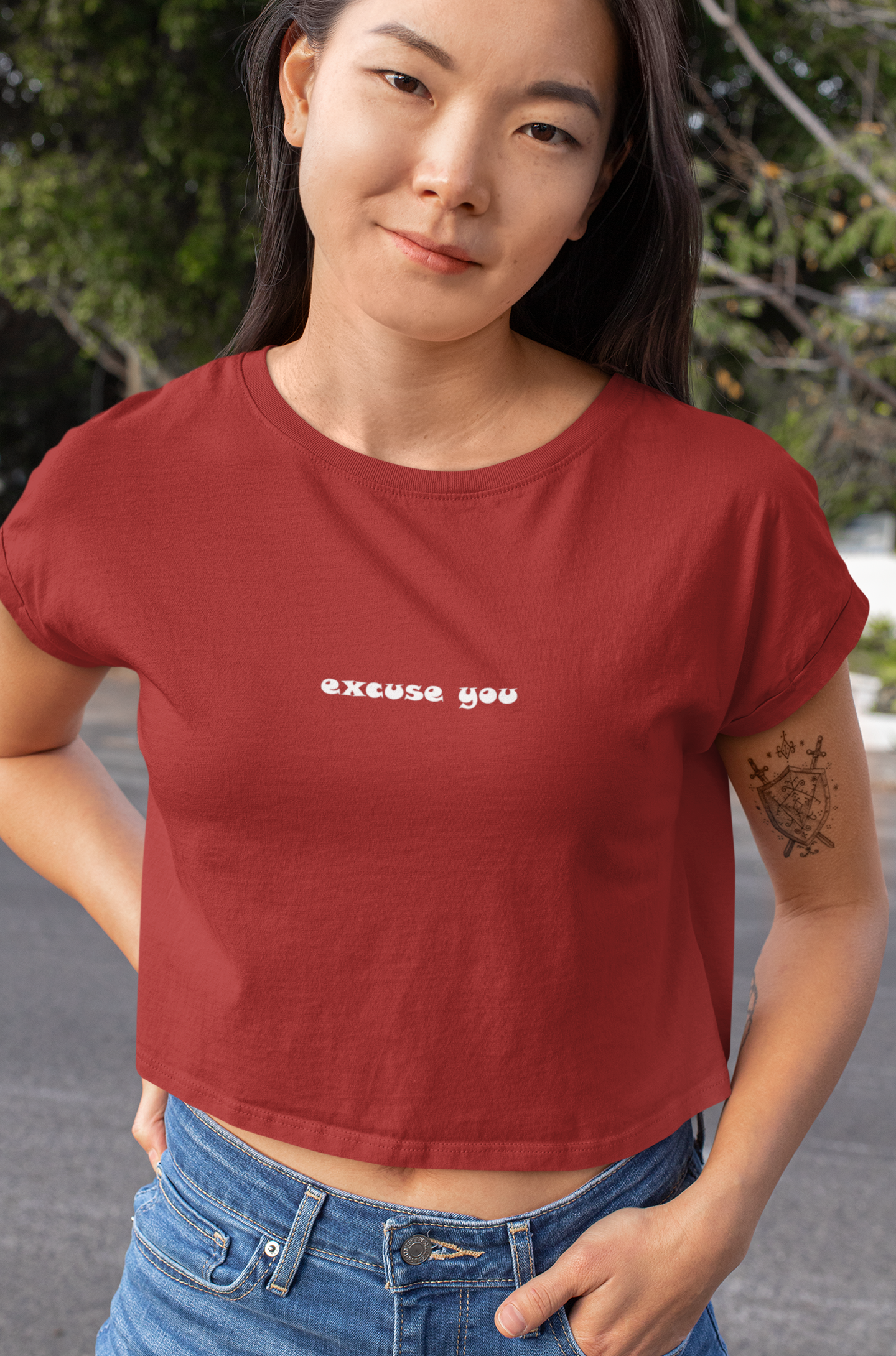 Excuse You Minimals Women Crop Top- FunkyTeesClub