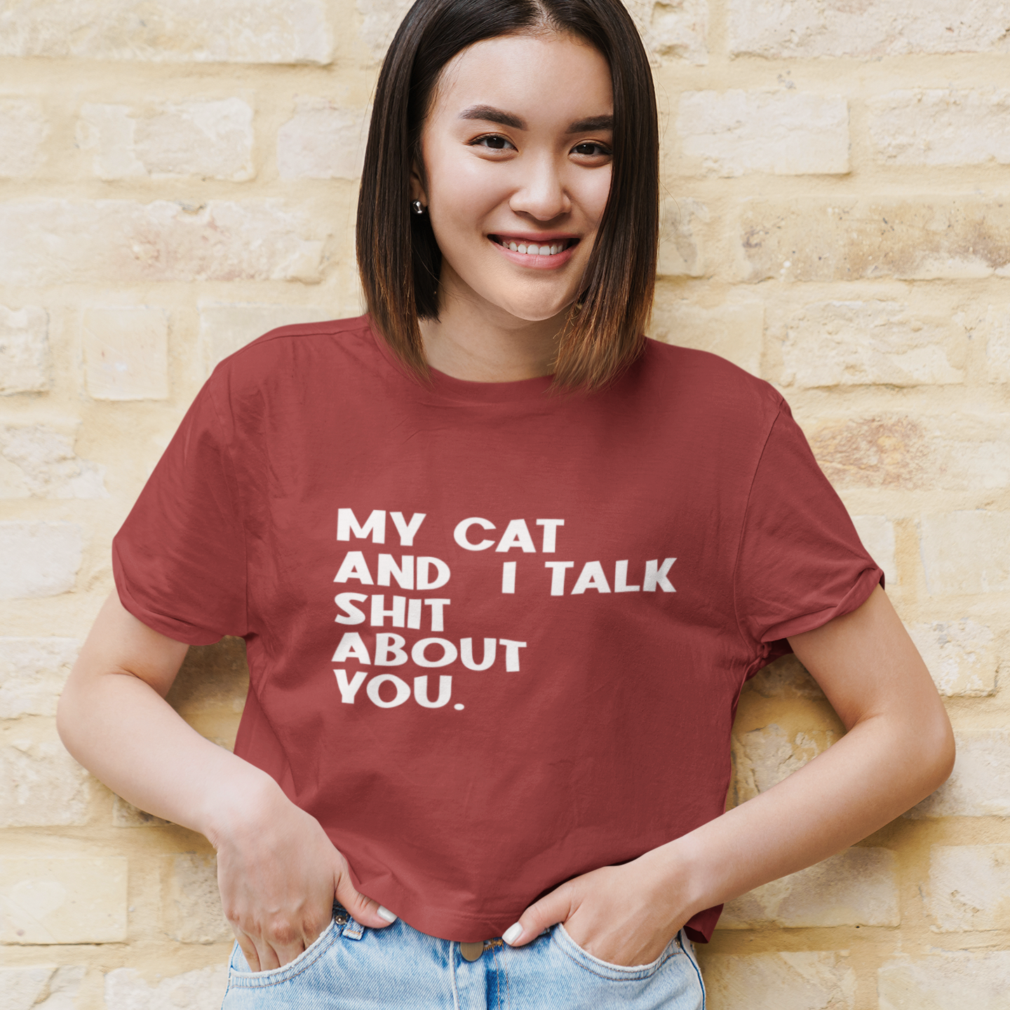 My Cat Quotes Women Crop Top- FunkyTeesClub