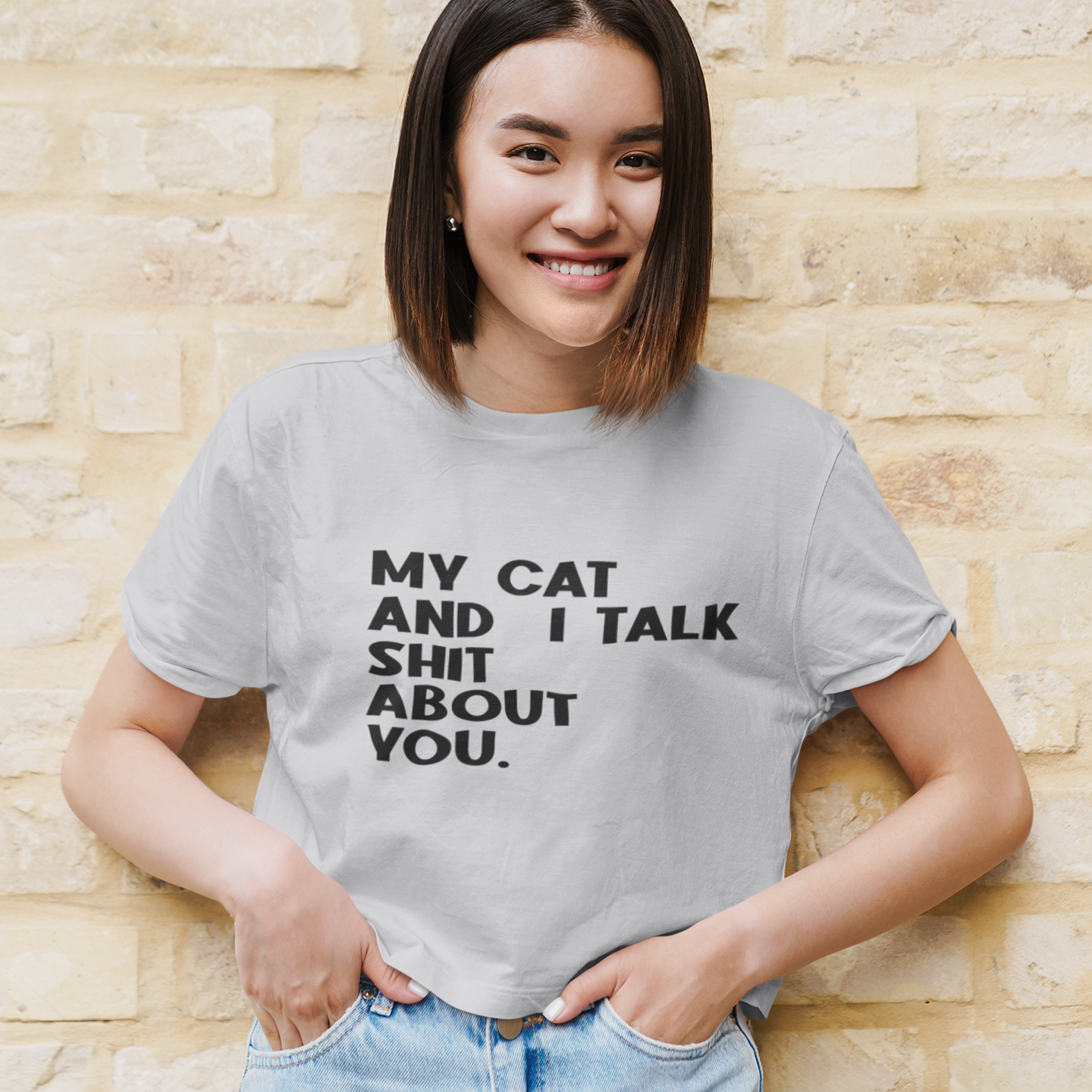 My Cat Quotes Women Crop Top- FunkyTeesClub