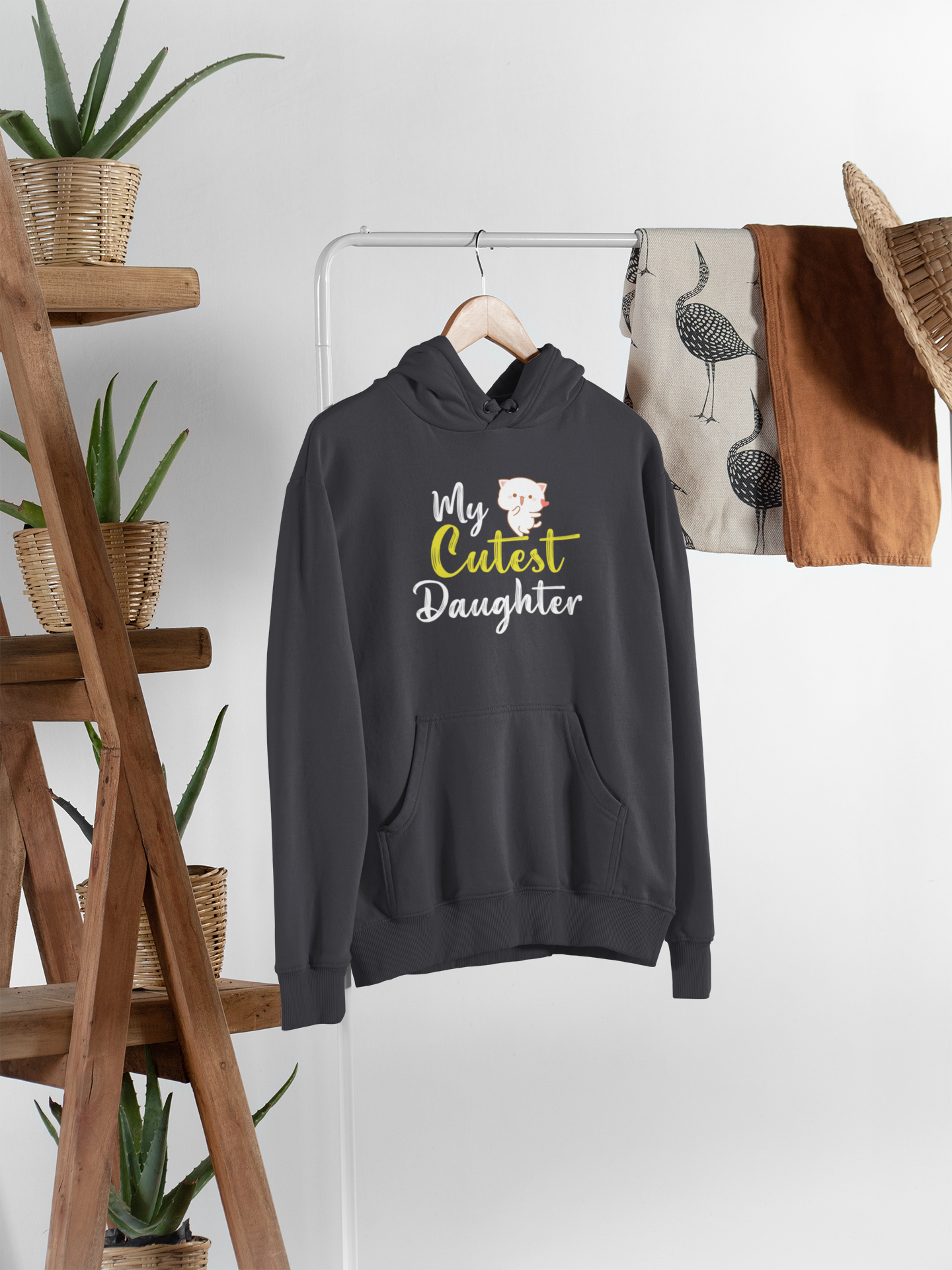My Cutest Daughter Father and Daughter Black Matching Hoodies- FunkyTeesClub