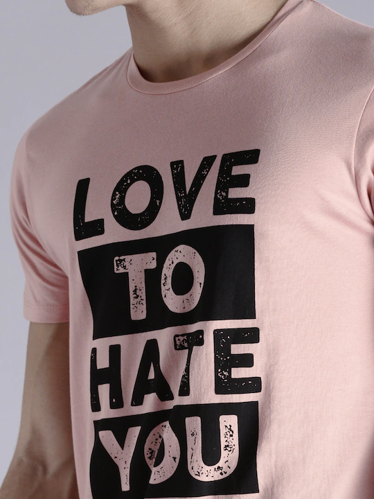 Love to hate you Round Neck Mens Half Sleeves T-shirt- FunkyTeesClub