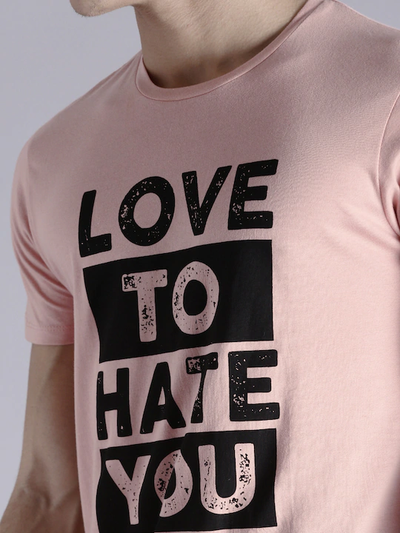 Love to hate you Round Neck Mens Half Sleeves T-shirt- FunkyTeesClub