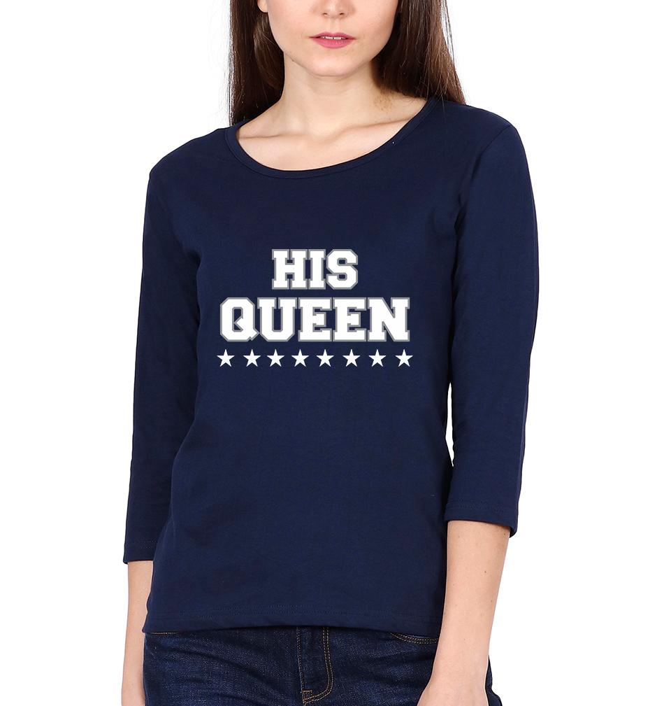 The King His Queen Couple Full Sleeves T-Shirts -FunkyTees