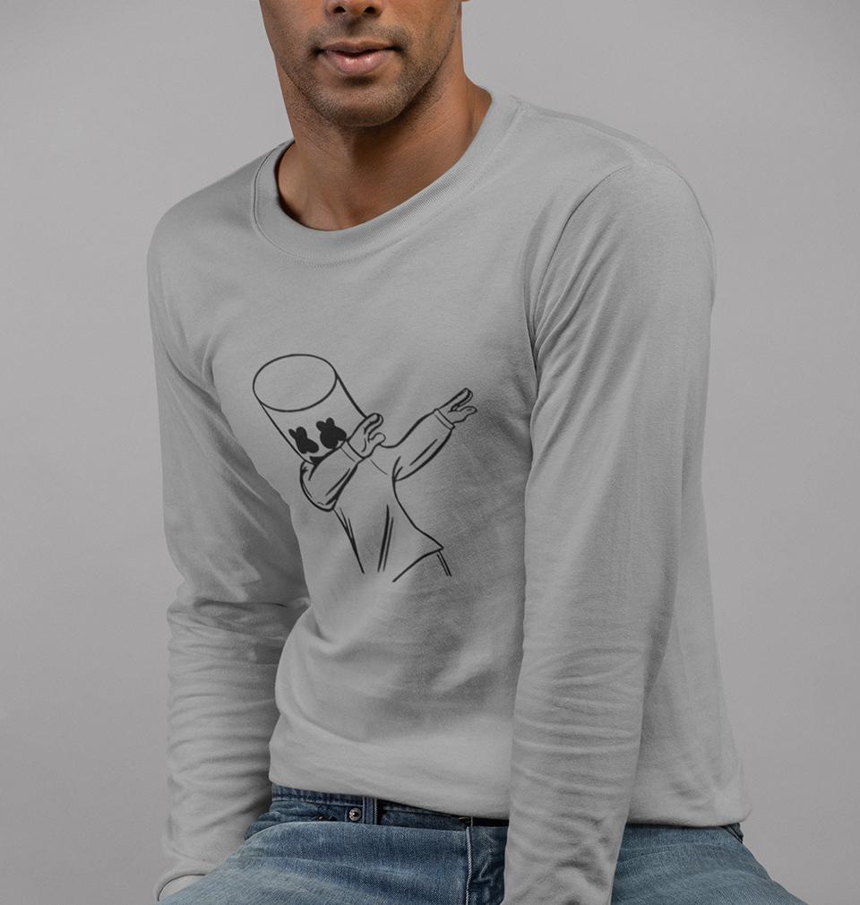 Dab Marshmello Full Sleeves T-Shirt For Men-FunkyTeesClub - FunkyTeesClub