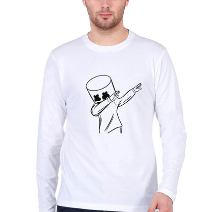 Dab Marshmello Full Sleeves T-Shirt For Men-FunkyTeesClub - FunkyTeesClub