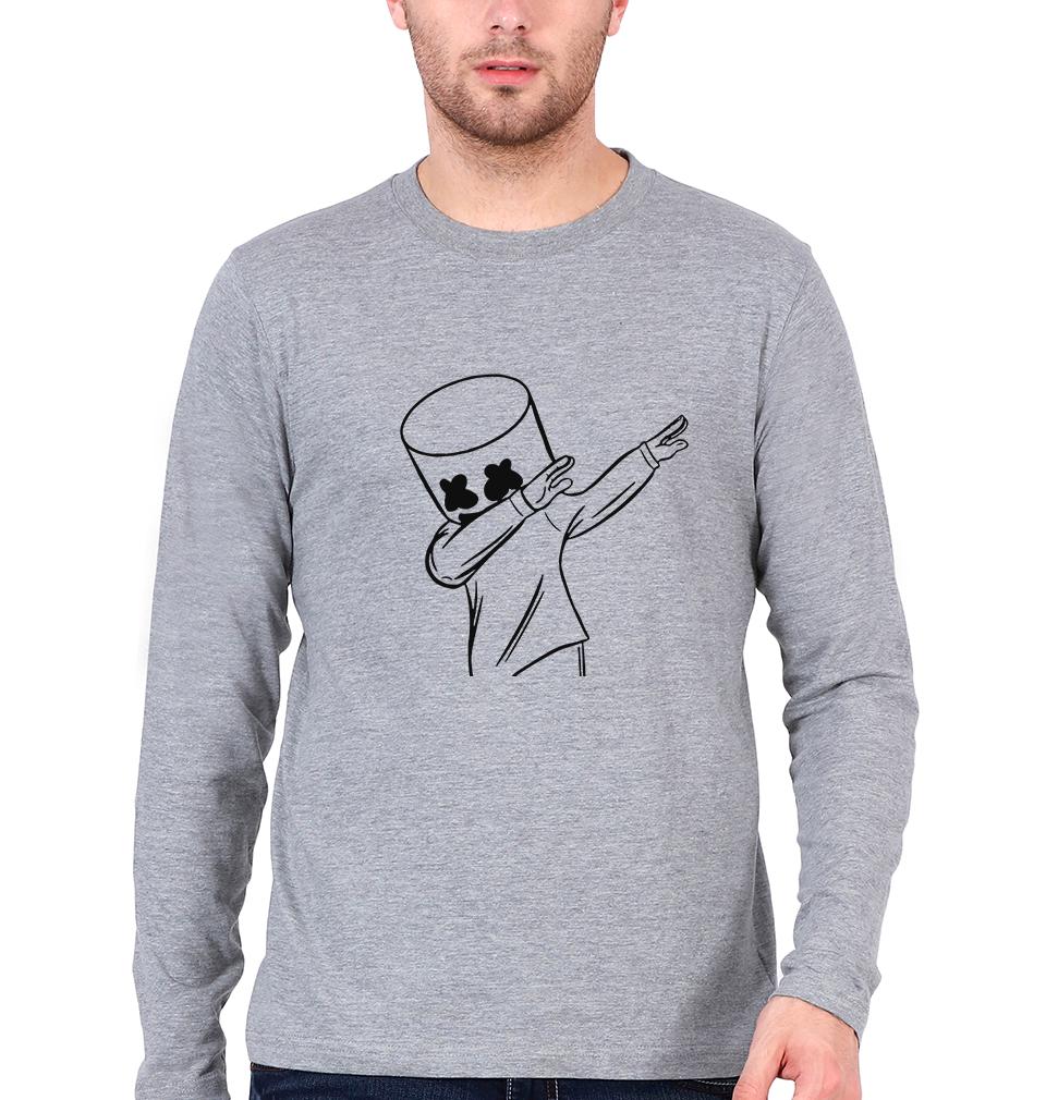 Dab Marshmello Full Sleeves T-Shirt For Men-FunkyTeesClub - FunkyTeesClub