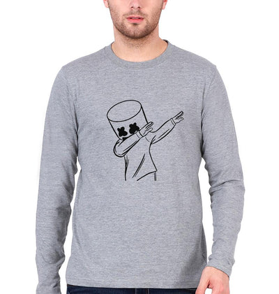 Dab Marshmello Full Sleeves T-Shirt For Men-FunkyTeesClub - FunkyTeesClub