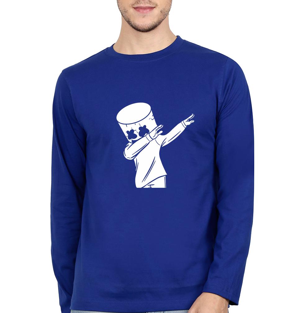 Dab Marshmello Full Sleeves T-Shirt For Men-FunkyTeesClub - FunkyTeesClub