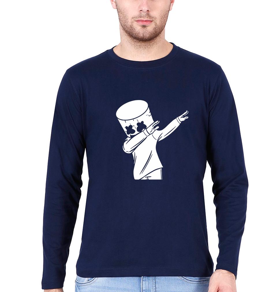 Dab Marshmello Full Sleeves T-Shirt For Men-FunkyTeesClub - FunkyTeesClub