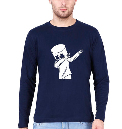 Dab Marshmello Full Sleeves T-Shirt For Men-FunkyTeesClub - FunkyTeesClub