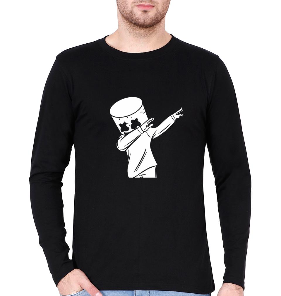 Dab Marshmello Full Sleeves T-Shirt For Men-FunkyTeesClub - FunkyTeesClub