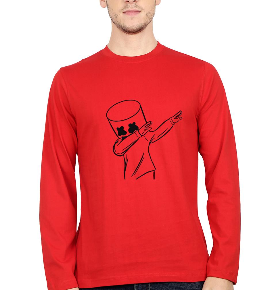 Dab Marshmello Full Sleeves T-Shirt For Men-FunkyTeesClub - FunkyTeesClub