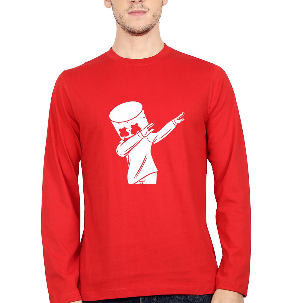 Dab Marshmello Full Sleeves T-Shirt For Men-FunkyTeesClub - FunkyTeesClub