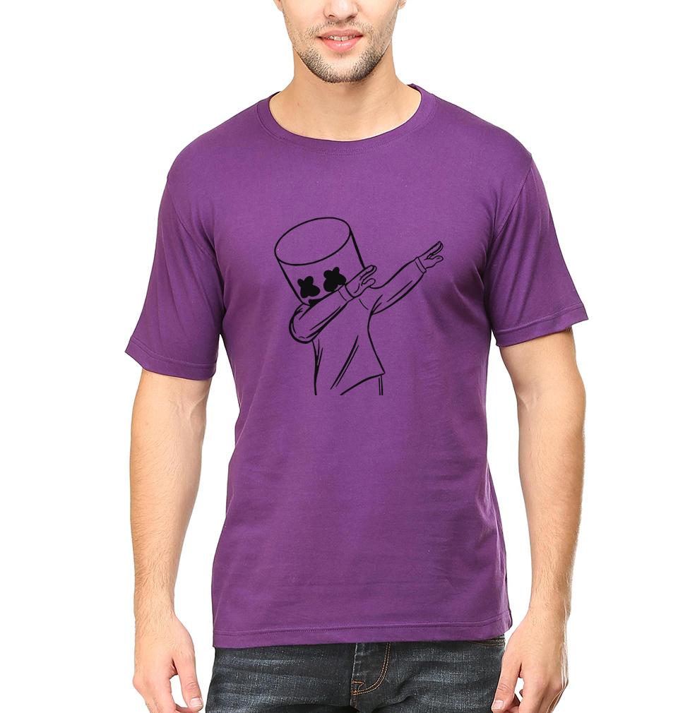 Dab Marshmello Half Sleeves T-Shirt For Men-FunkyTeesClub - FunkyTeesClub