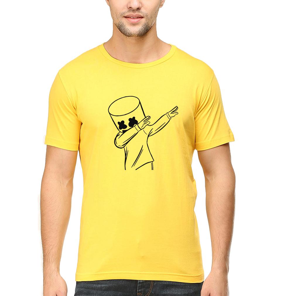Dab Marshmello Half Sleeves T-Shirt For Men-FunkyTeesClub - FunkyTeesClub