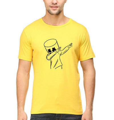 Dab Marshmello Half Sleeves T-Shirt For Men-FunkyTeesClub - FunkyTeesClub