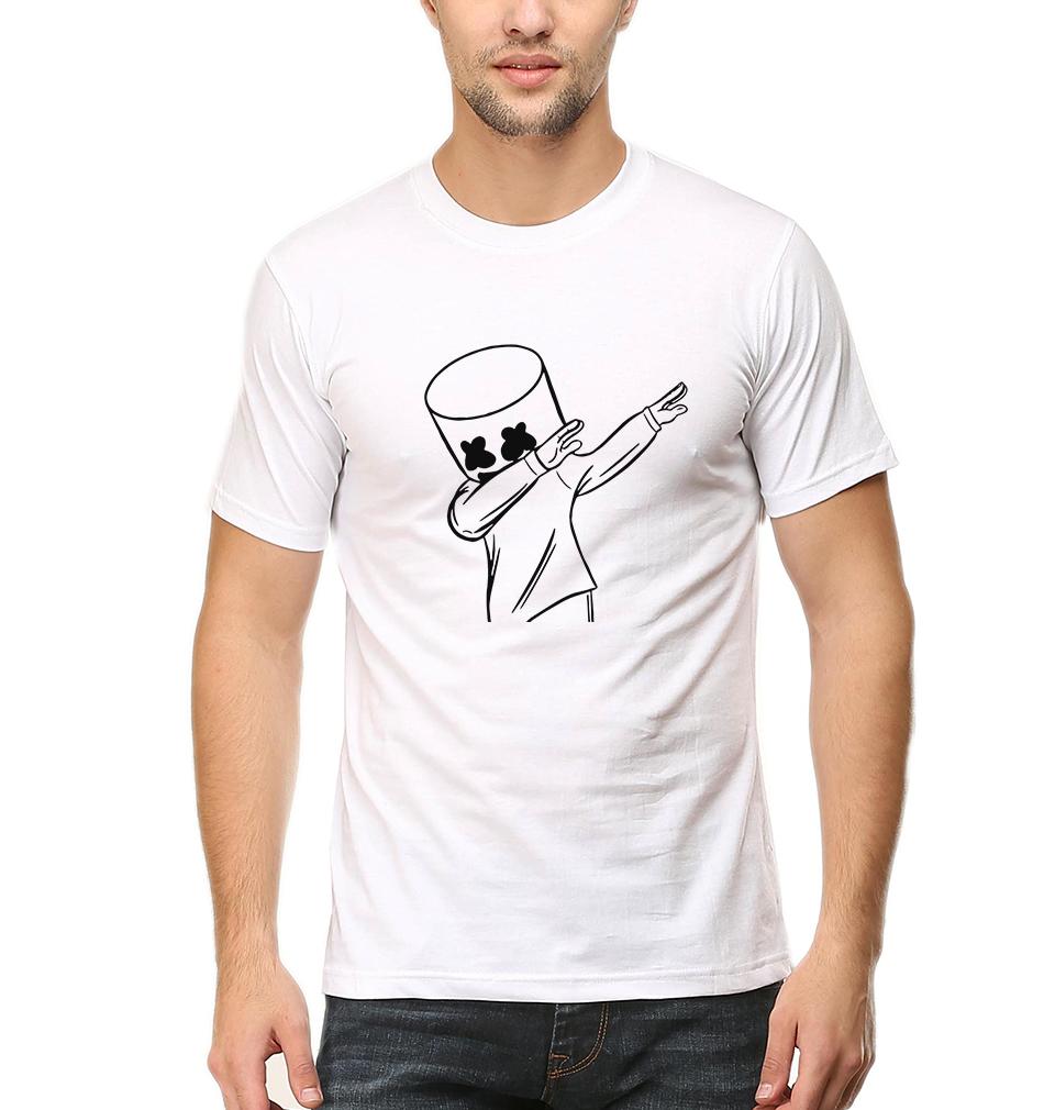 Dab Marshmello Half Sleeves T-Shirt For Men-FunkyTeesClub - FunkyTeesClub