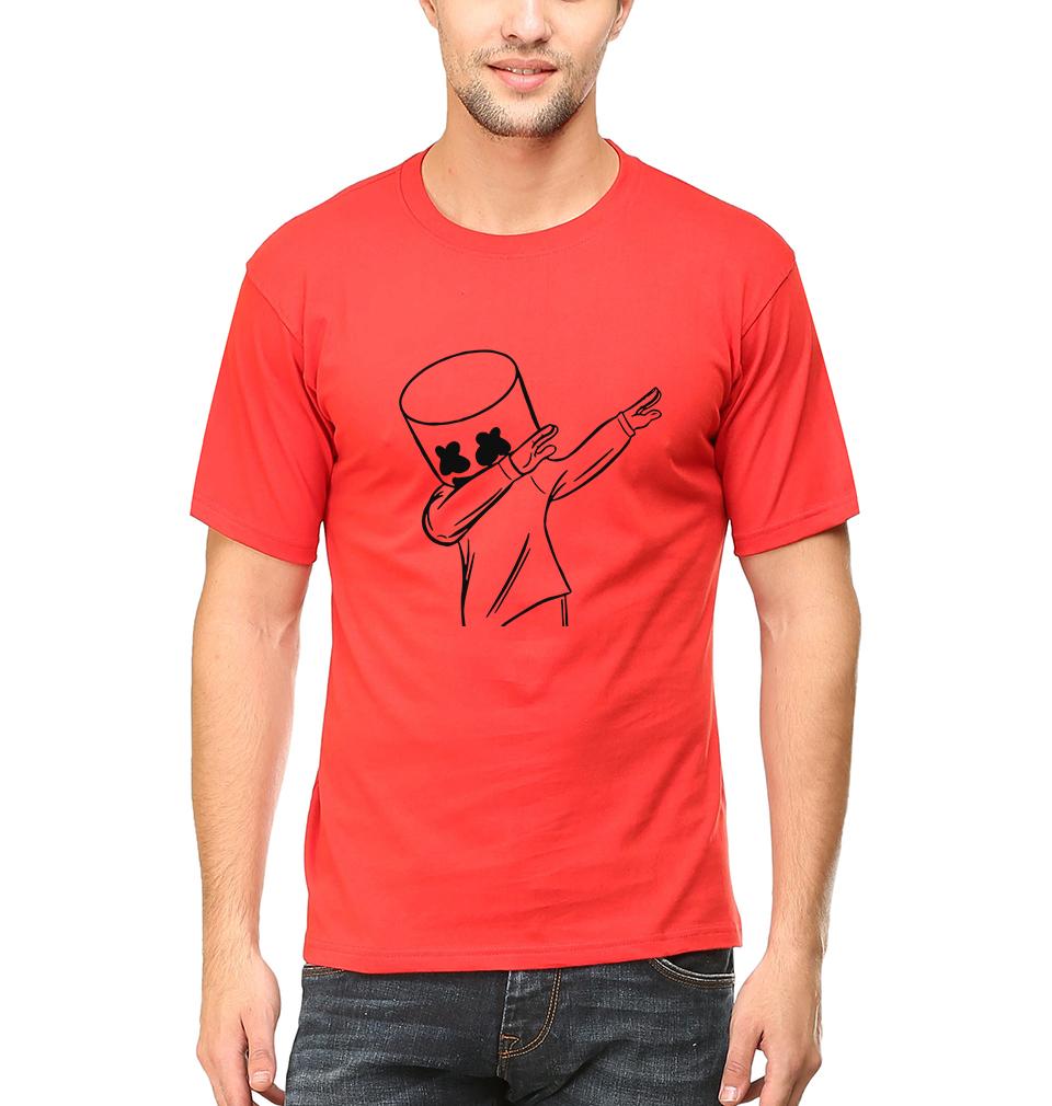 Dab Marshmello Half Sleeves T-Shirt For Men-FunkyTeesClub - FunkyTeesClub