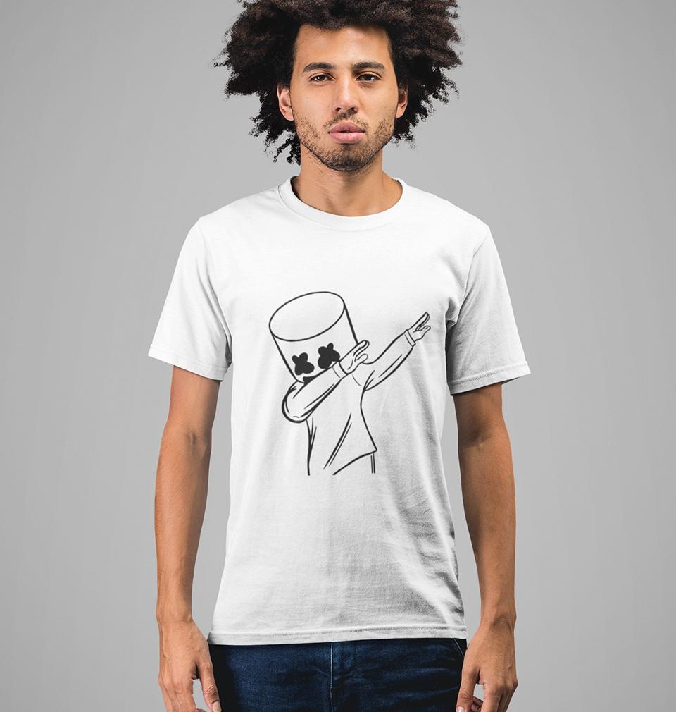 Dab Marshmello Half Sleeves T-Shirt For Men-FunkyTeesClub - FunkyTeesClub
