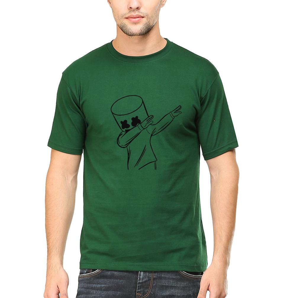 Dab Marshmello Half Sleeves T-Shirt For Men-FunkyTeesClub - FunkyTeesClub